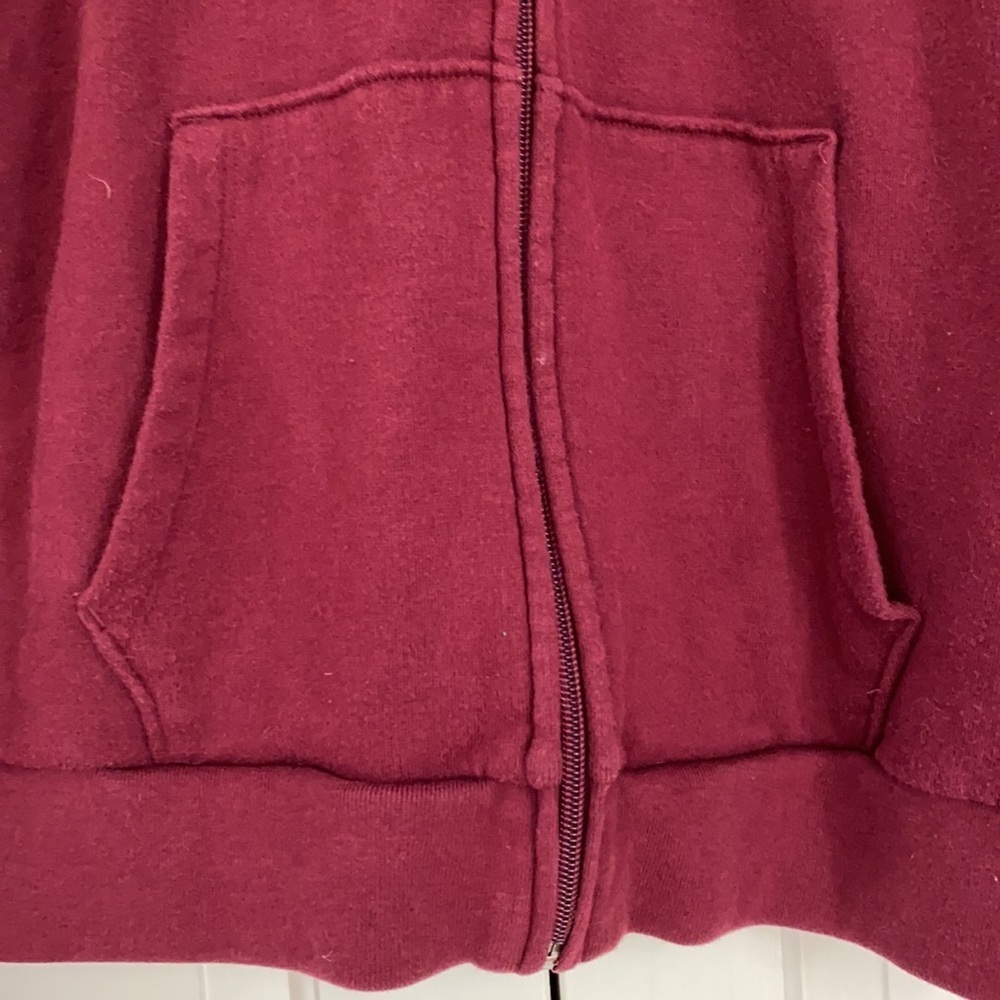Pink by Victoria’s Secret hooded sweatshirt full zip in maroon hoodie Medium - Picture 4 of 7